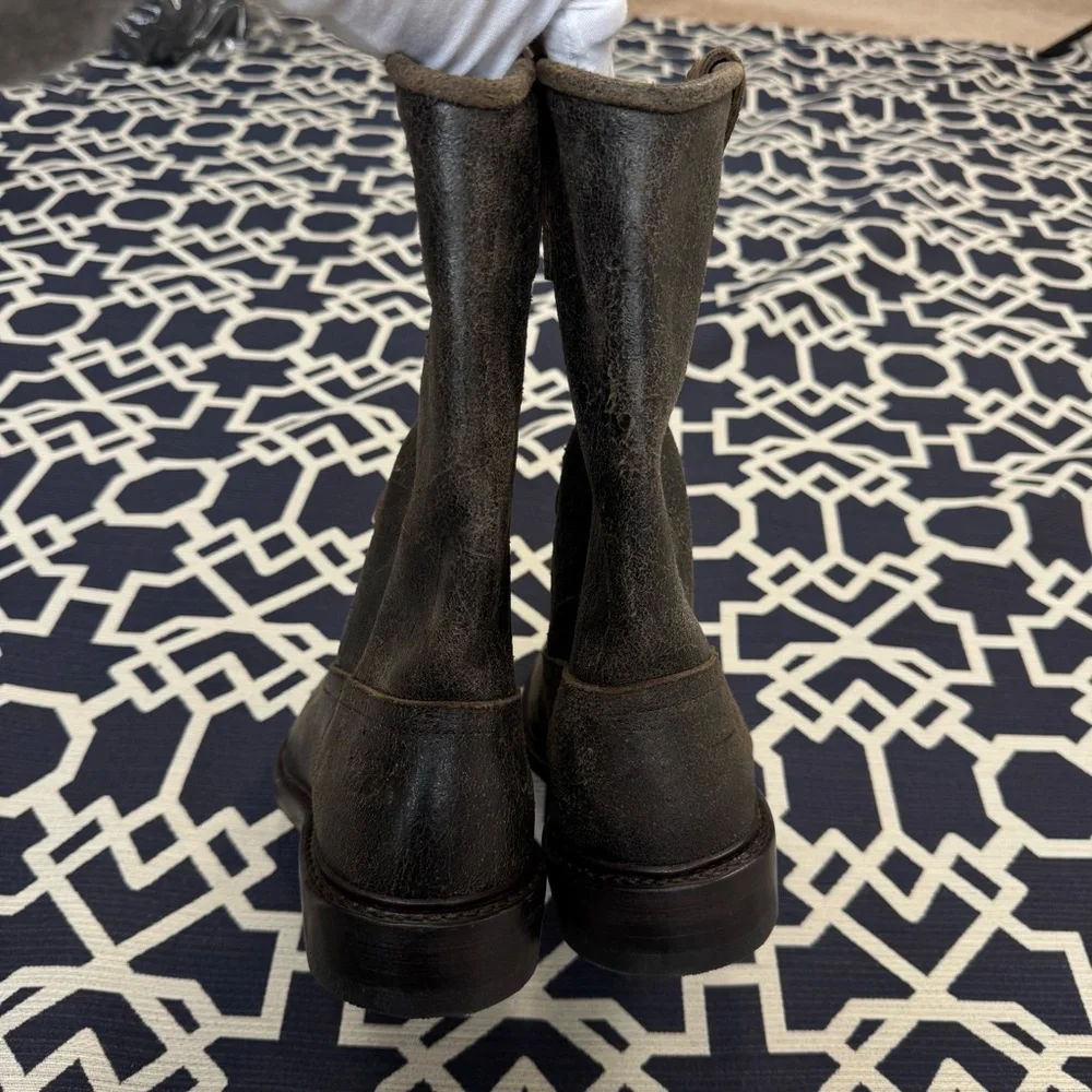 Allen Edmonds Dallas Roper Boots Husk Leather Pull On Western Boots Mens 10D